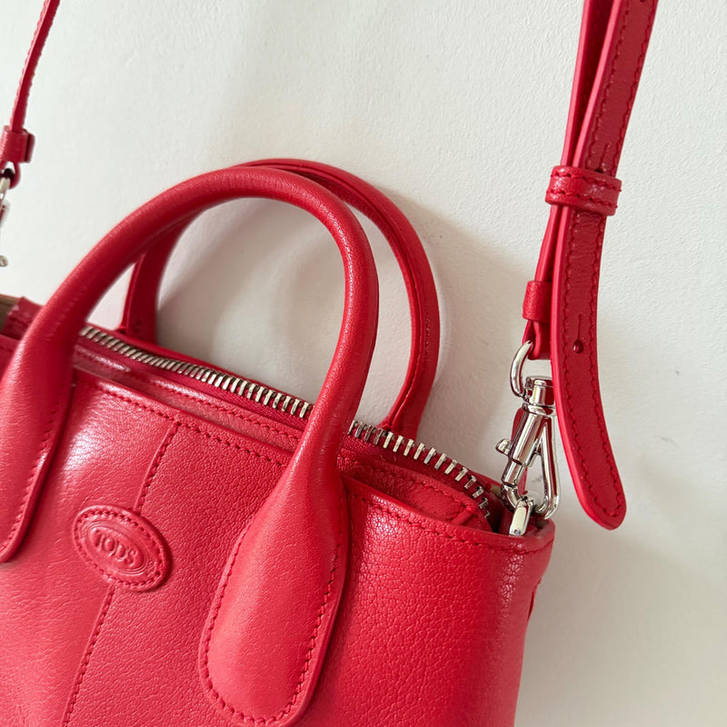 Tod's Red Calfskin Leather Bag