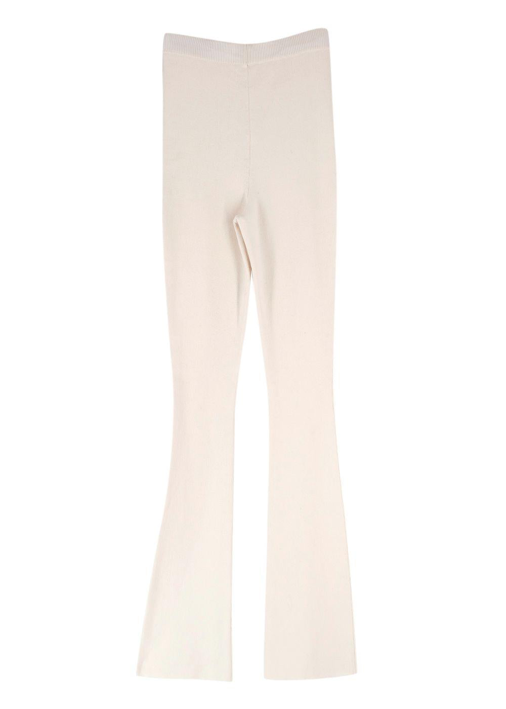 Magda Butrym Cream Knitted Cardigan And Flares Set