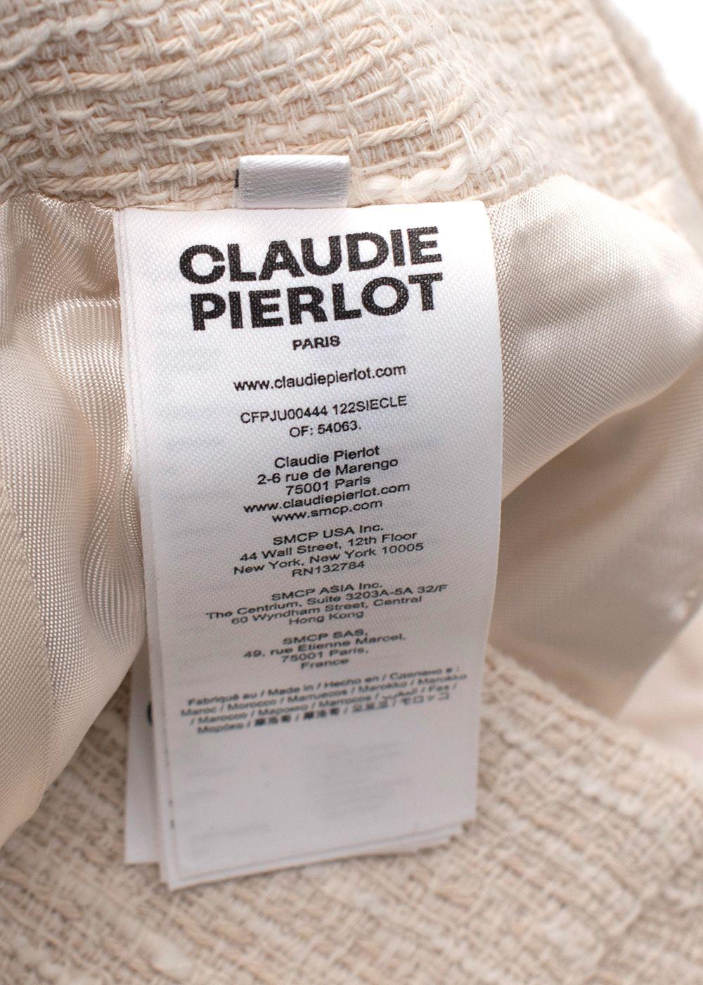 Claudie Pierlot Cream Tweed Mini Skirt