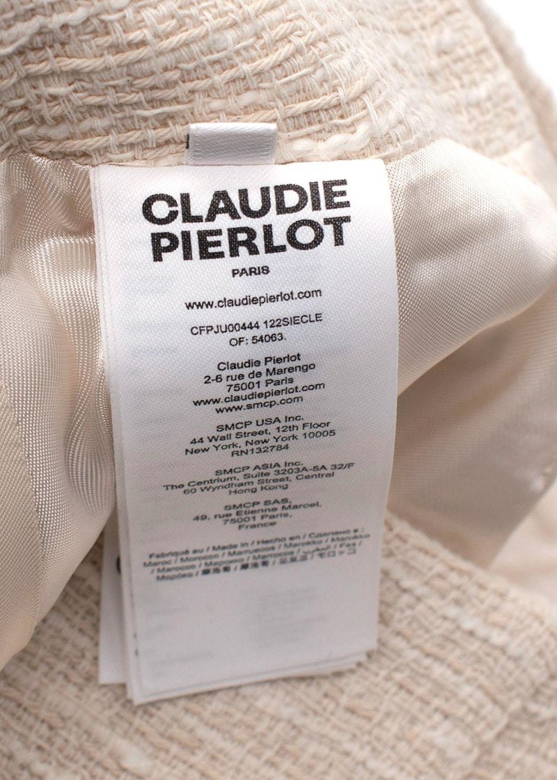 Claudie Pierlot Cream Tweed Mini Skirt