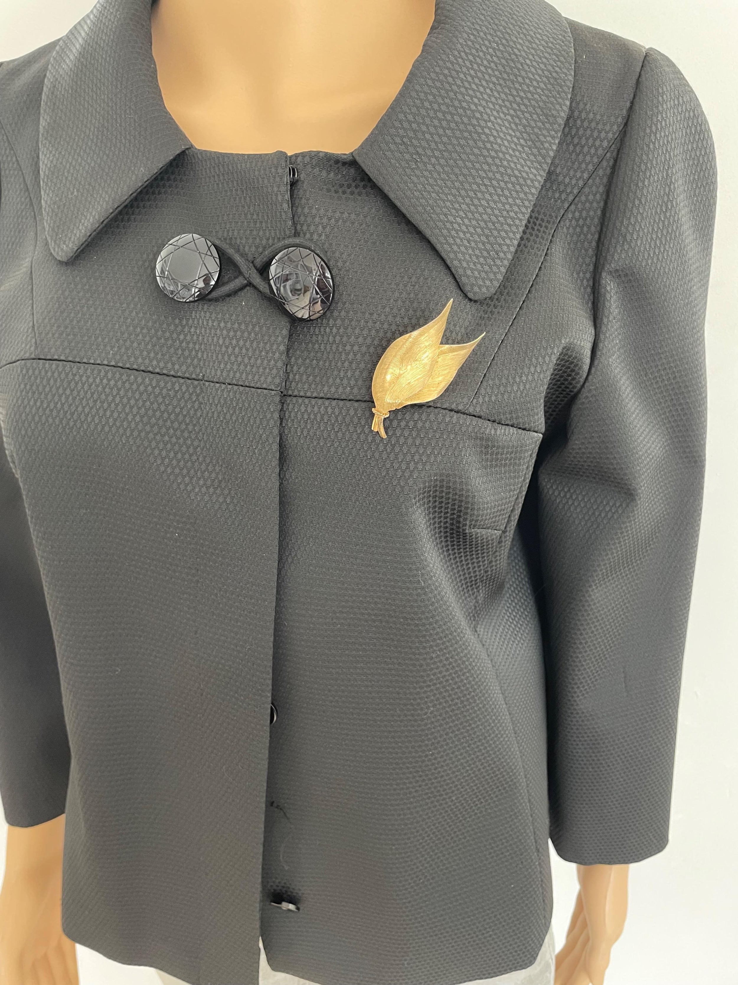 Dior Grosse Gold Plated Leaf Brooch
