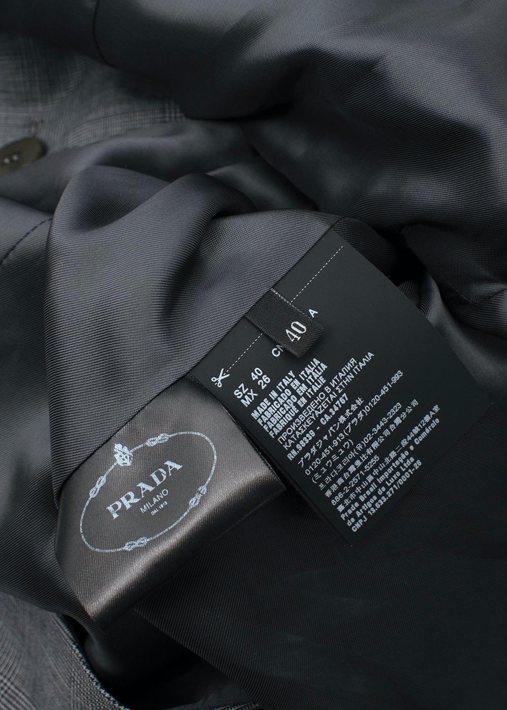 Prada Grey wool Prince of Wales checked blazer