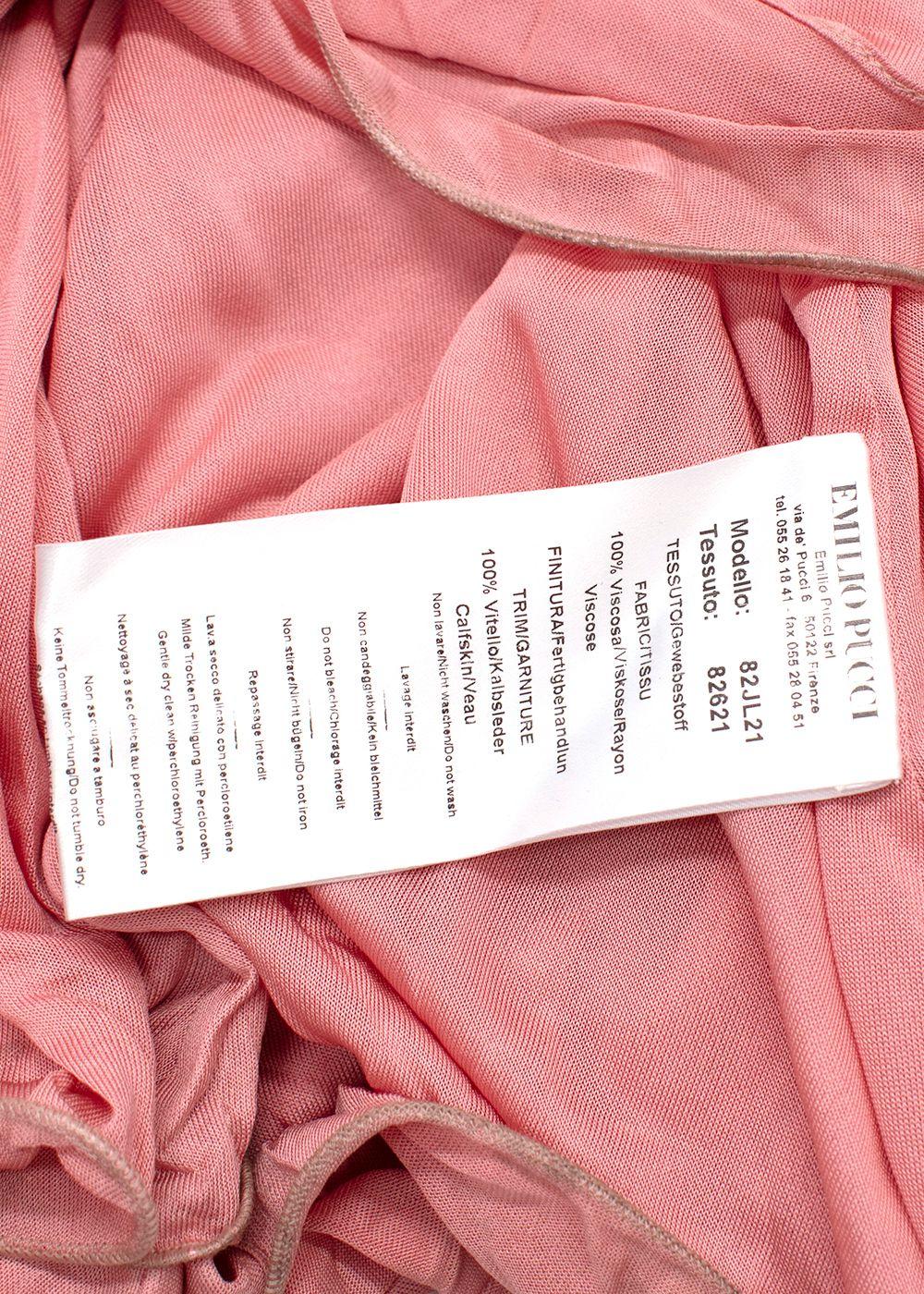 Emilio Pucci Embellished  Belted Pink Maxi Dress