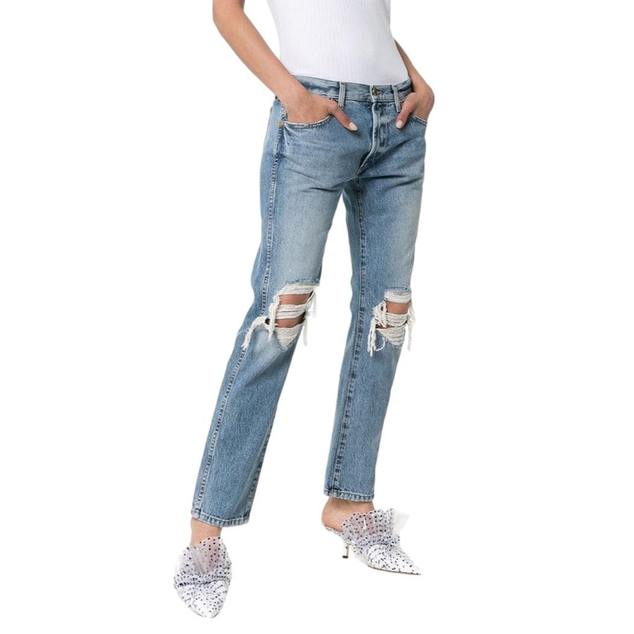 Khaite Blue Denim Kyle Distressed Jeans