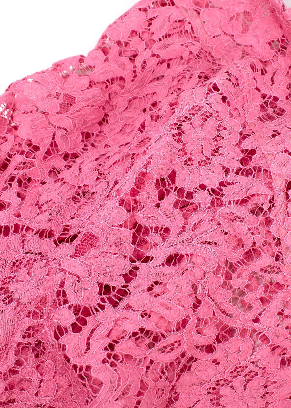 Valentino Bubblegum Pink Floral Lace Shirt