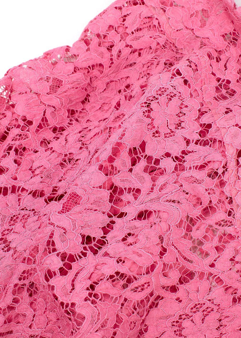 Valentino Bubblegum Pink Floral Lace Shirt