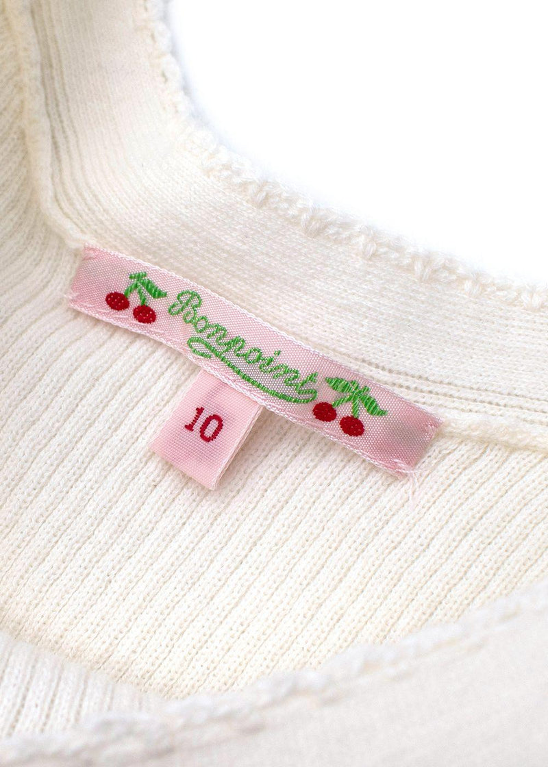 Kids 10Y Cream Ribbed Knit Vest