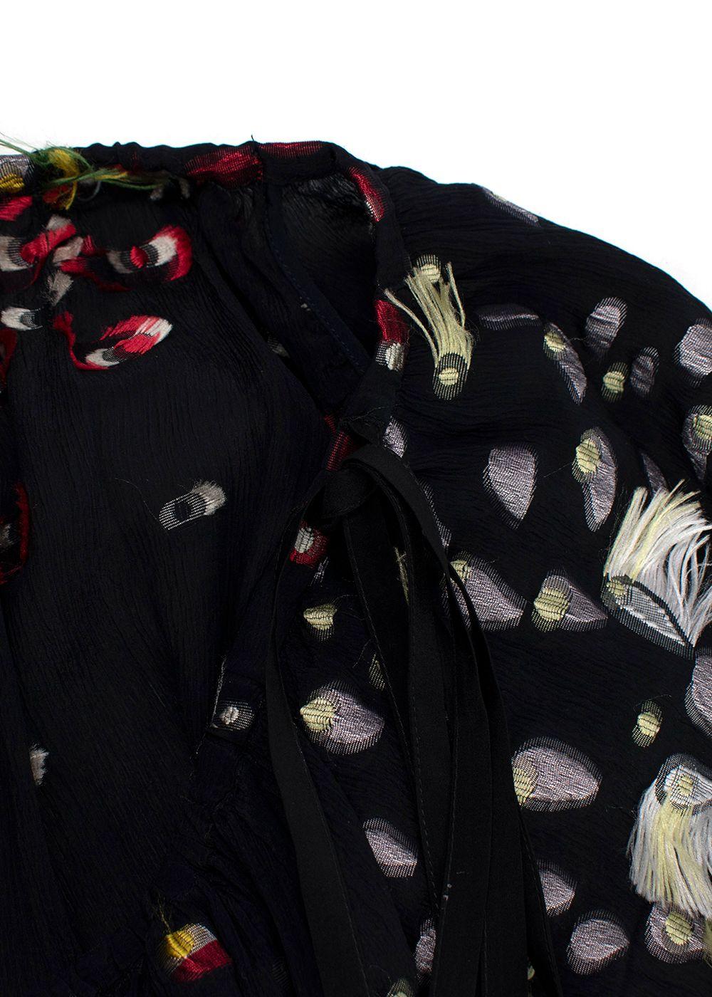 Chloe Black Bardot Embellished Silk Blouse