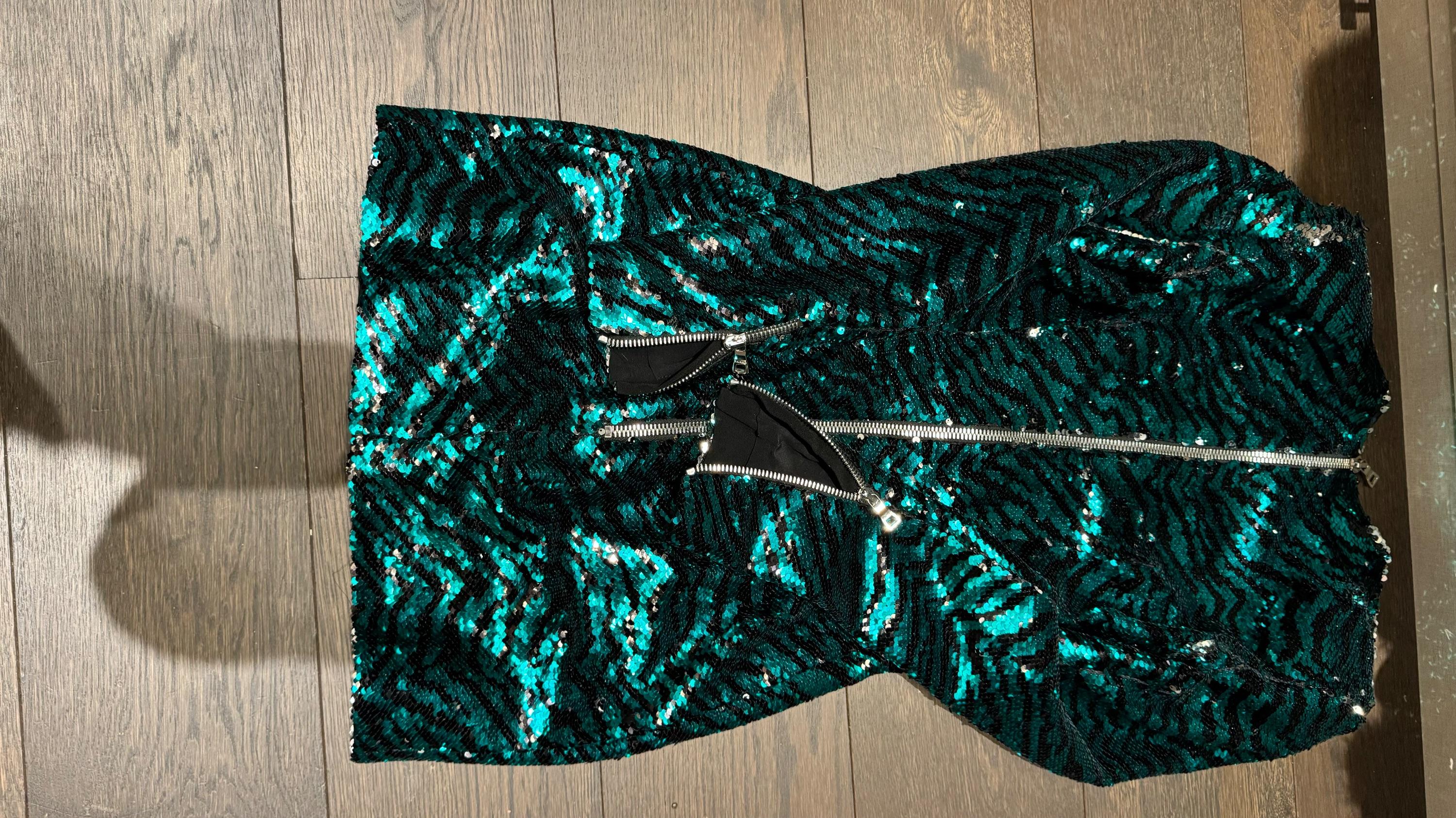 Balmain Green Sequin Mini Dress