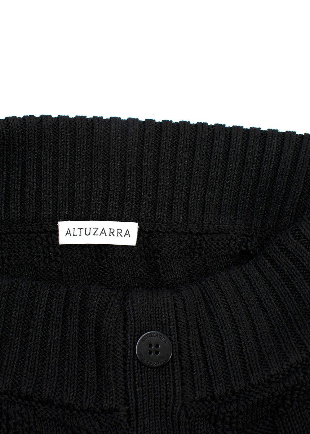 Altuzarra Black Knitted Button Down Midi Skirt