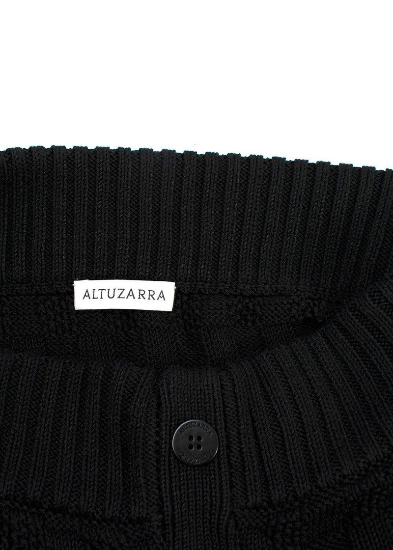 Altuzarra Black Knitted Button Down Midi Skirt