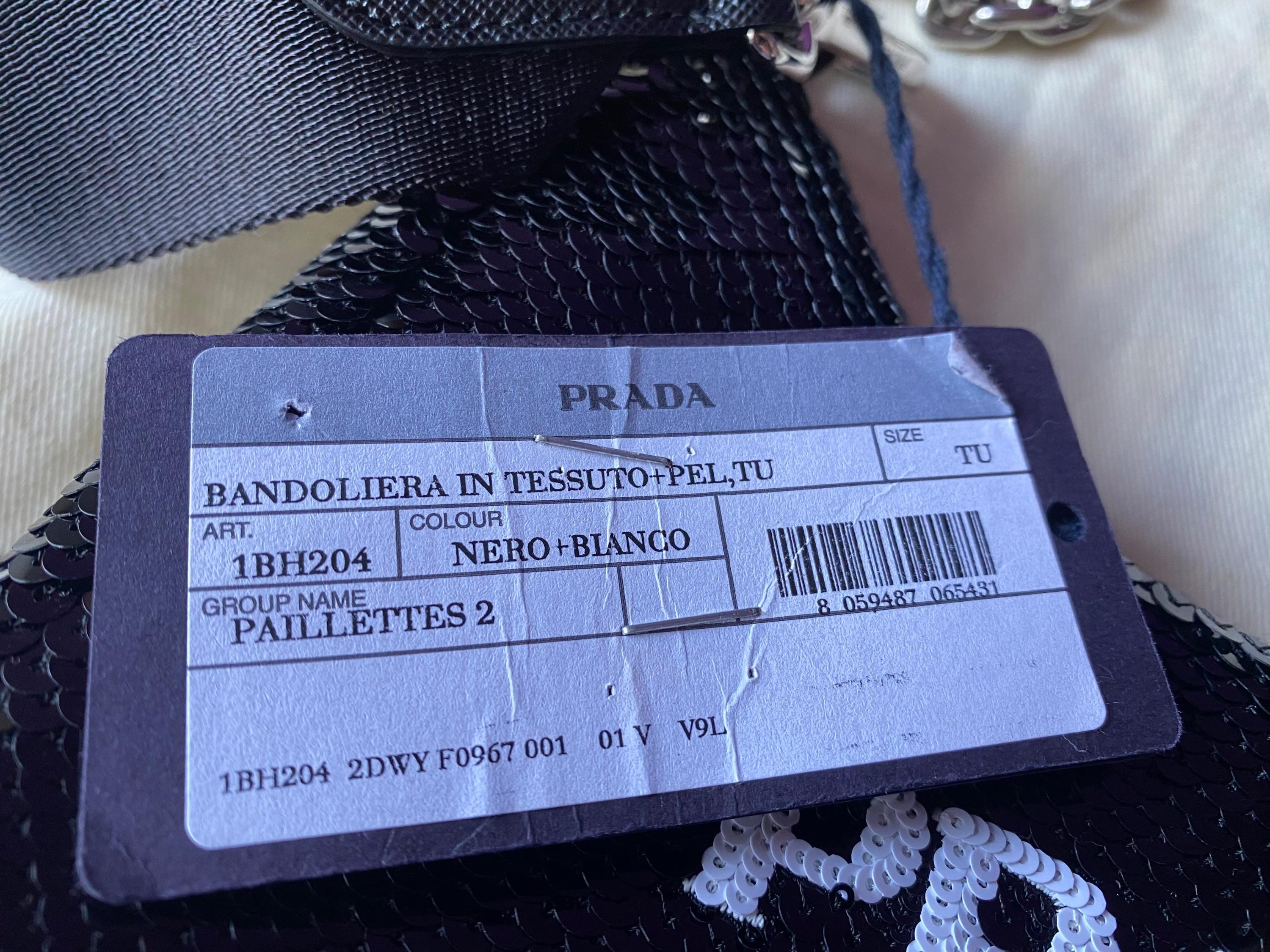 Prada Black Sequin Re-edition 2005 Shoulder Bag