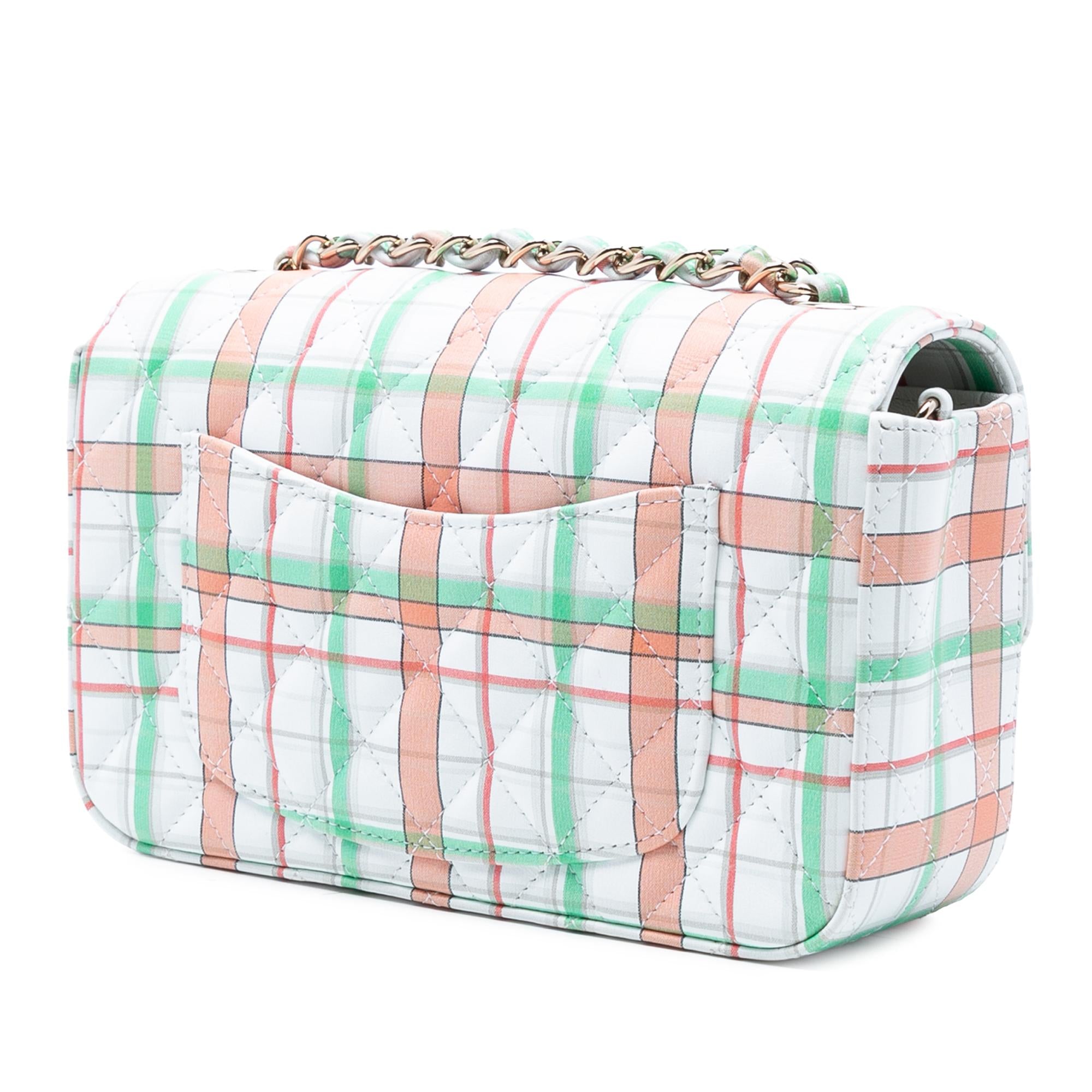 Chanel Check Mini Rectangular Classic Printed Calfskin Single Flap