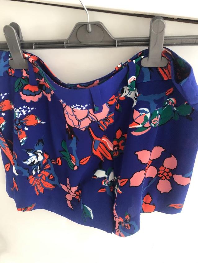 DVF Royal Blue Floral Print Shorts