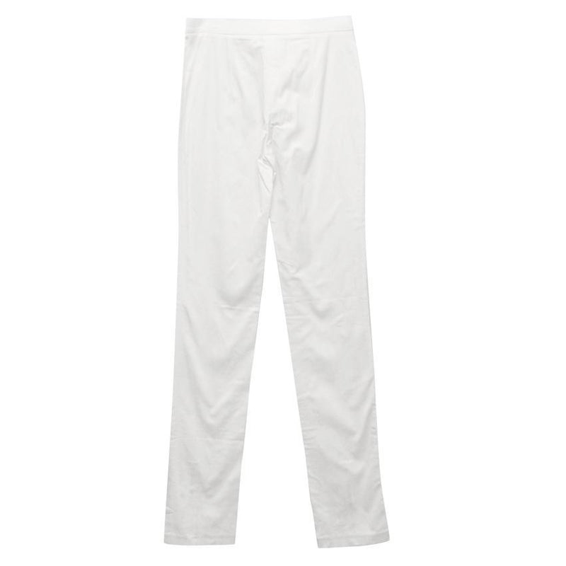 Osman Cream Skinny Trousers With Ankle Zips