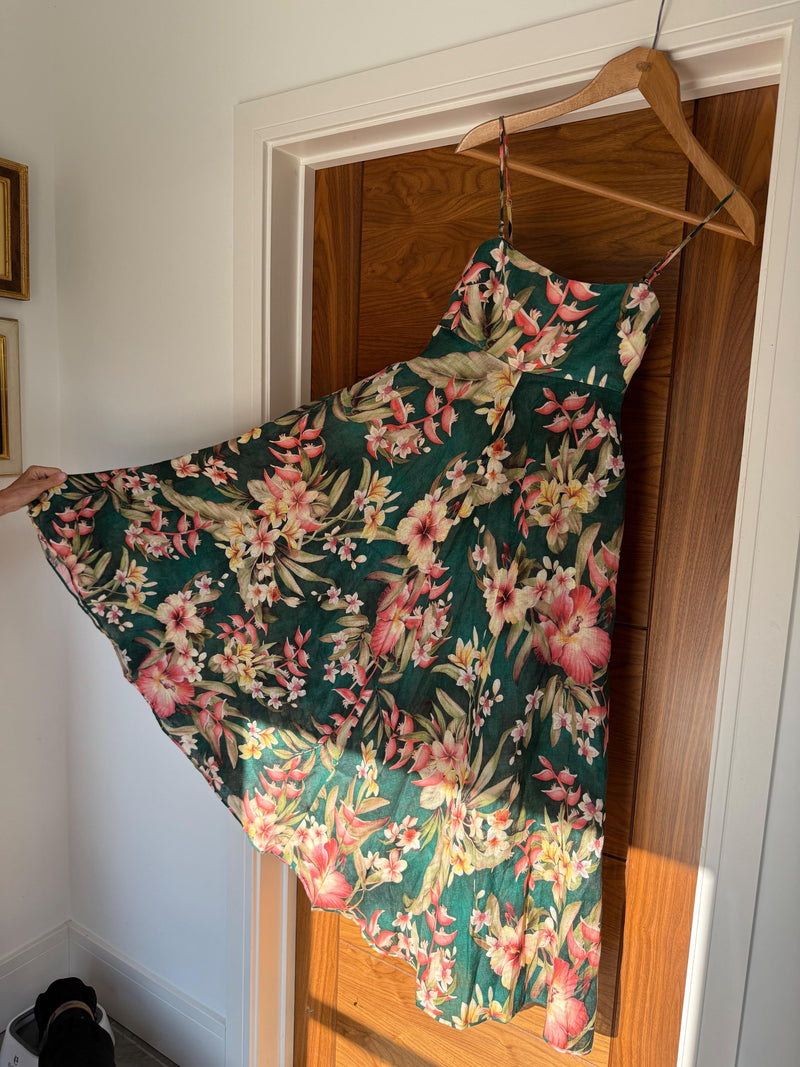 Floral Linen Midi Dress