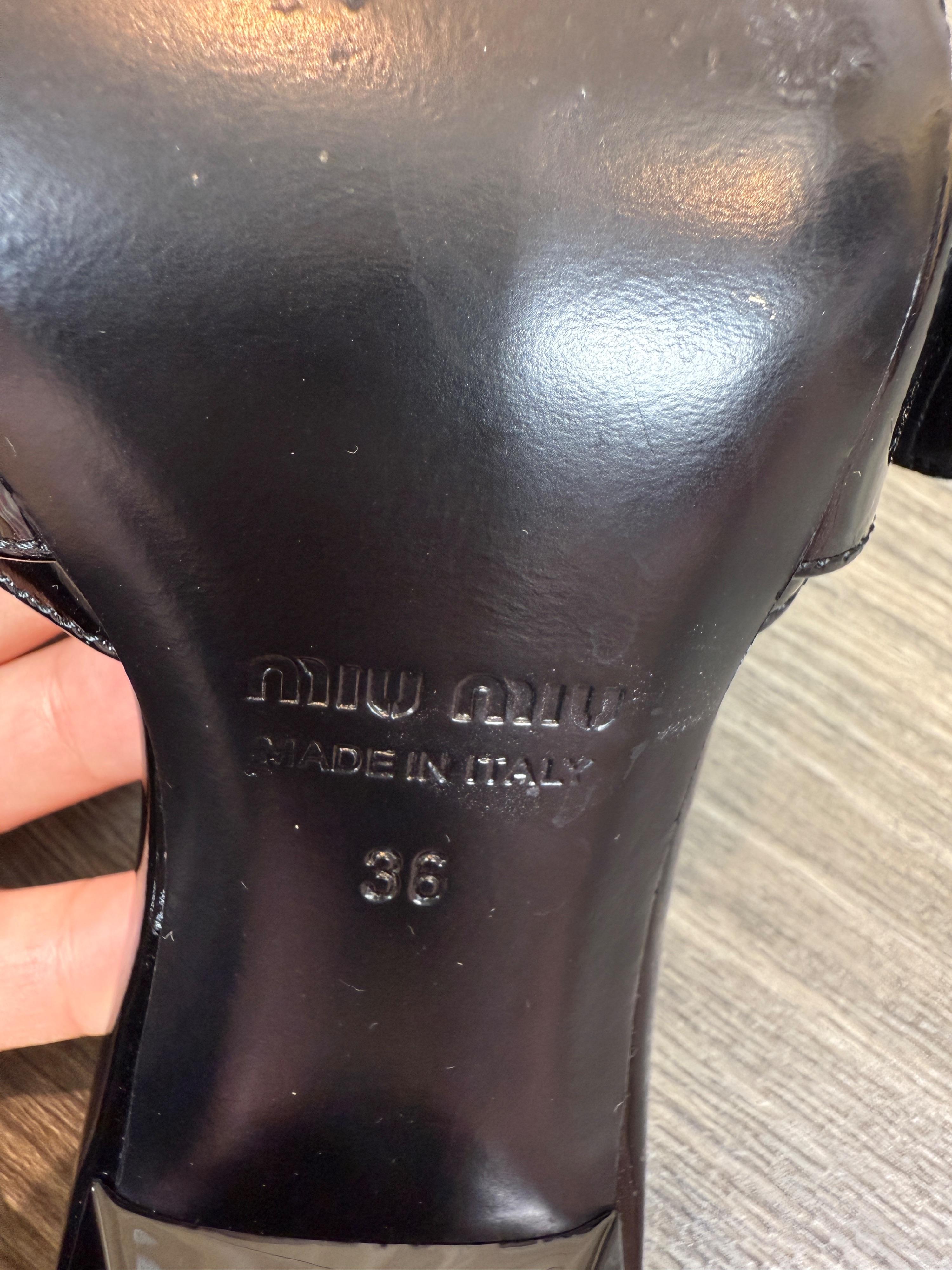 Miu Miu Crystal Embellished Black Mules