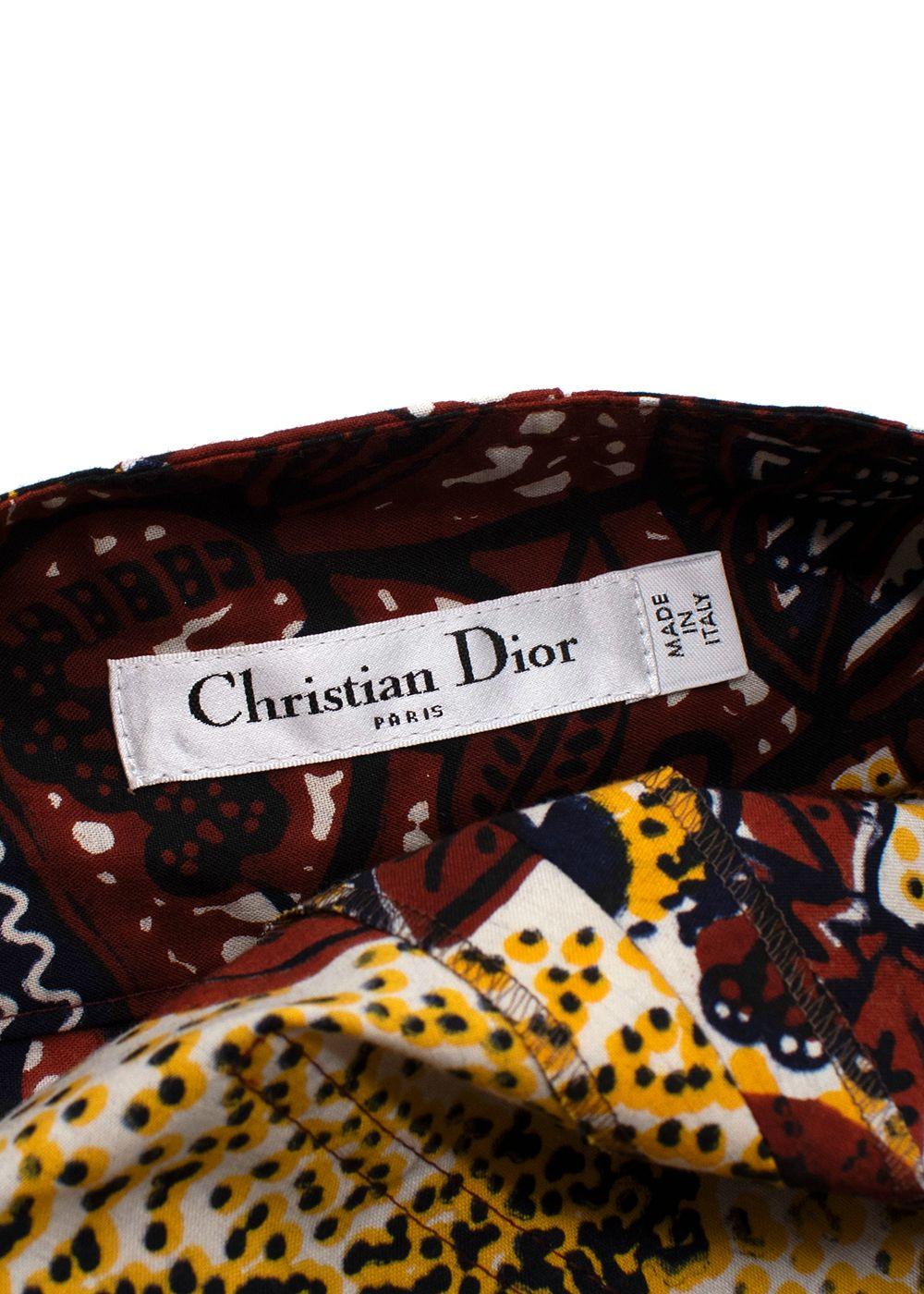 Dior Burgundy and Yellow Aztec Pocket Shorts