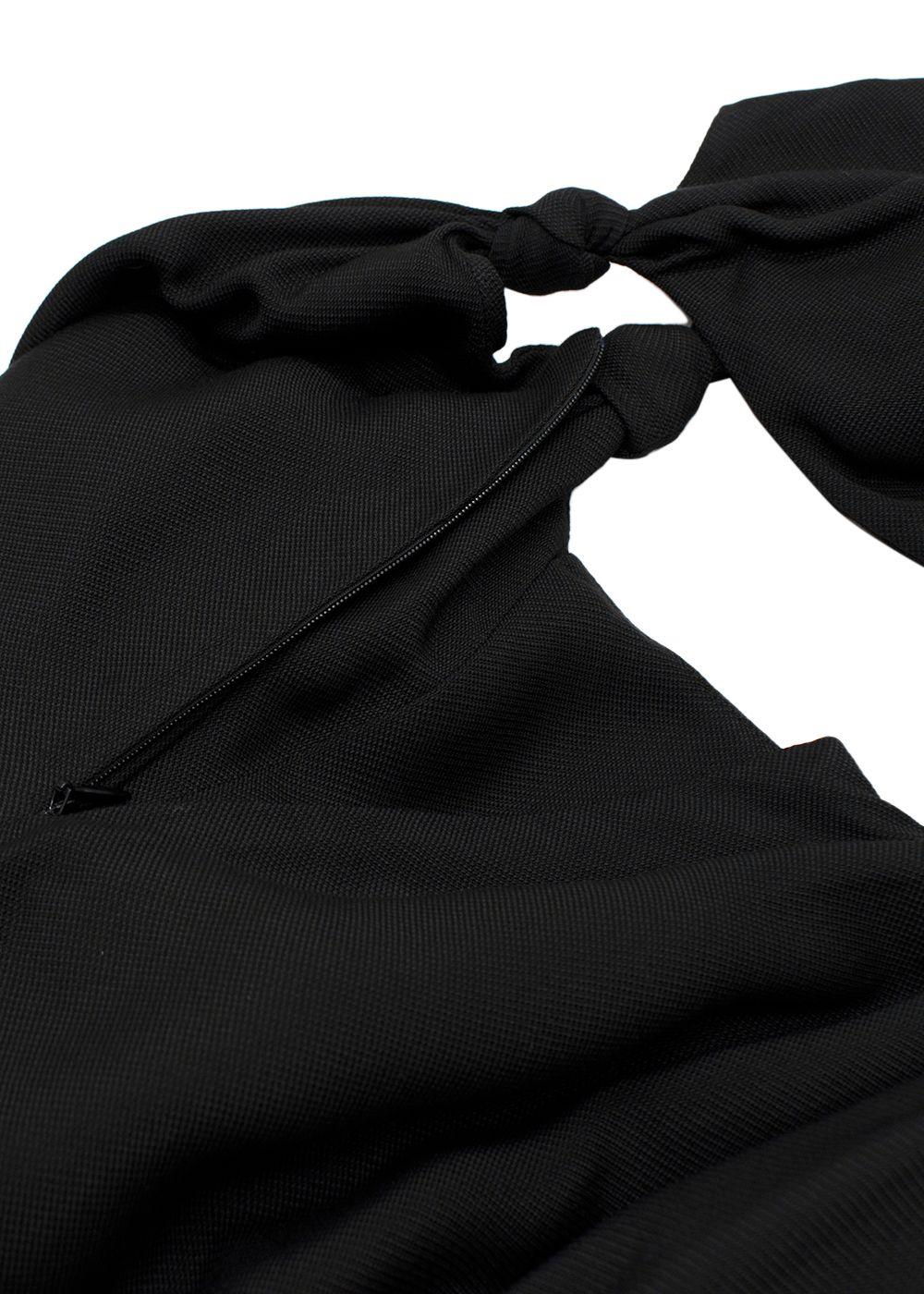 Bondi Born Black Tenerife Knotted Cutout Gauze Midi Dress