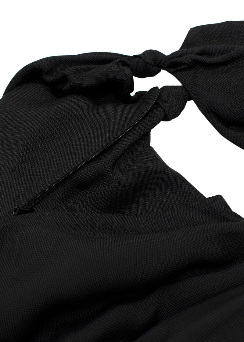 Bondi Born Black Tenerife Knotted Cutout Gauze Midi Dress