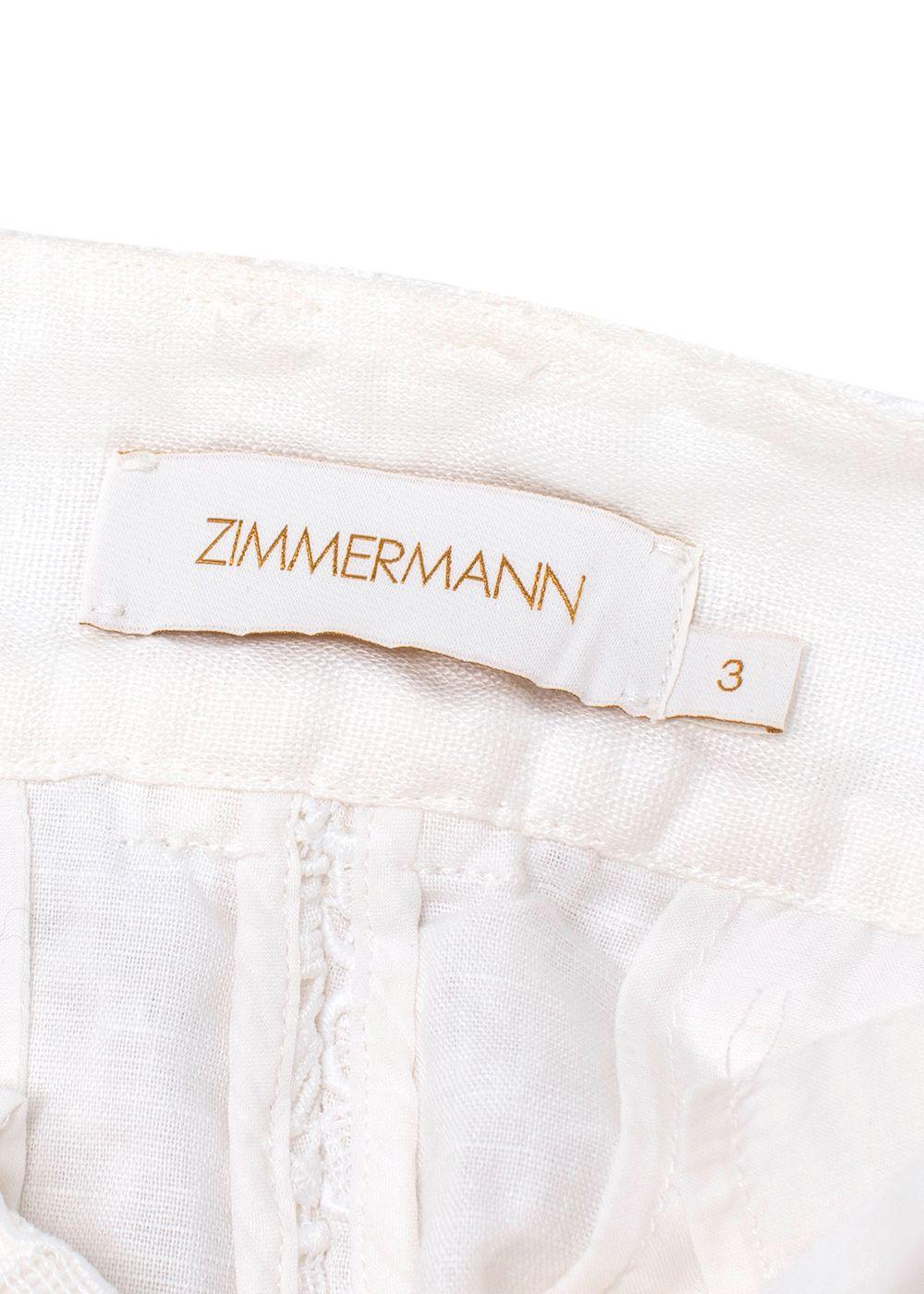 Zimmermann White Floral Crochet Trousers