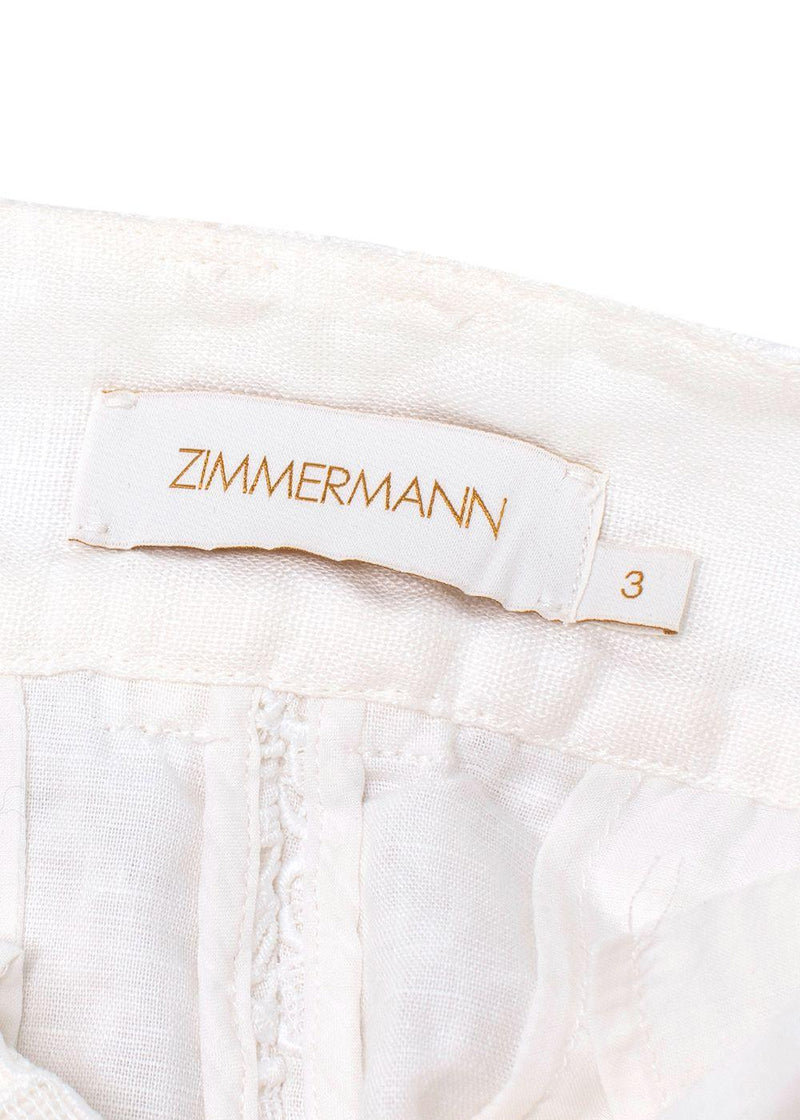 Zimmermann White Floral Crochet Trousers