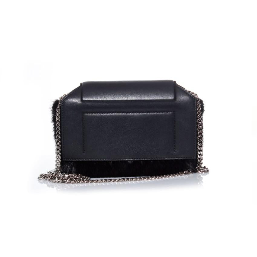 Givenchy Black Mink and leather crossbody bag