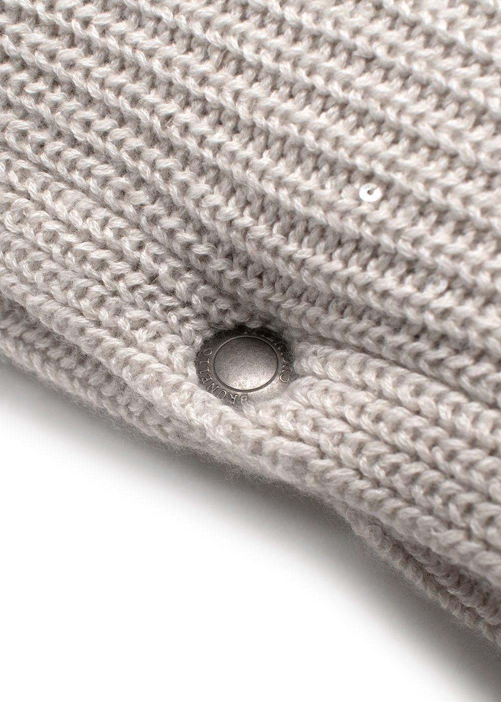 Brunello Cuccinelli Stone Cashmere-Blend Knitted Cushion, 40x40cm
