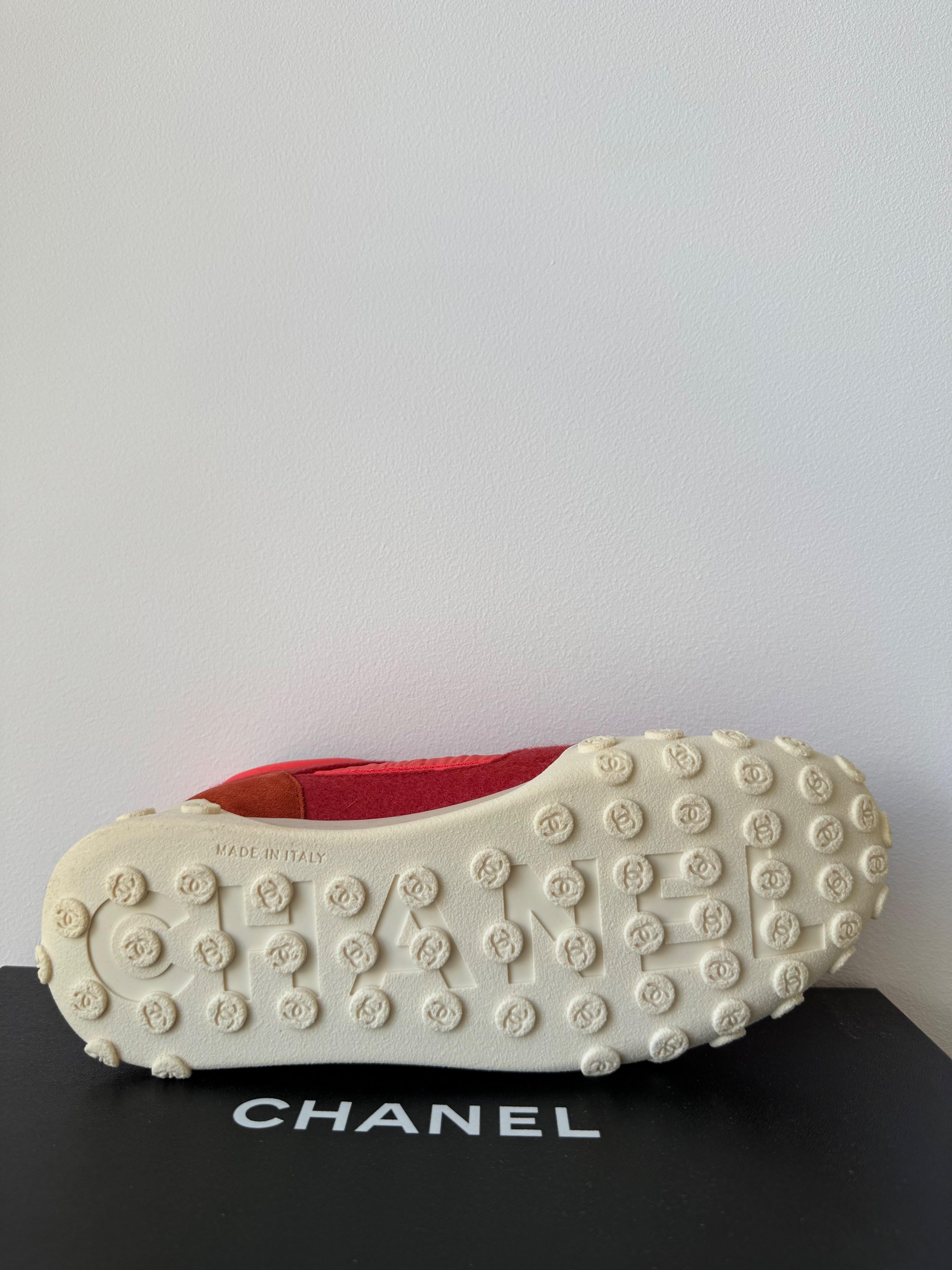 Chanel Red Lowtop Sneakers