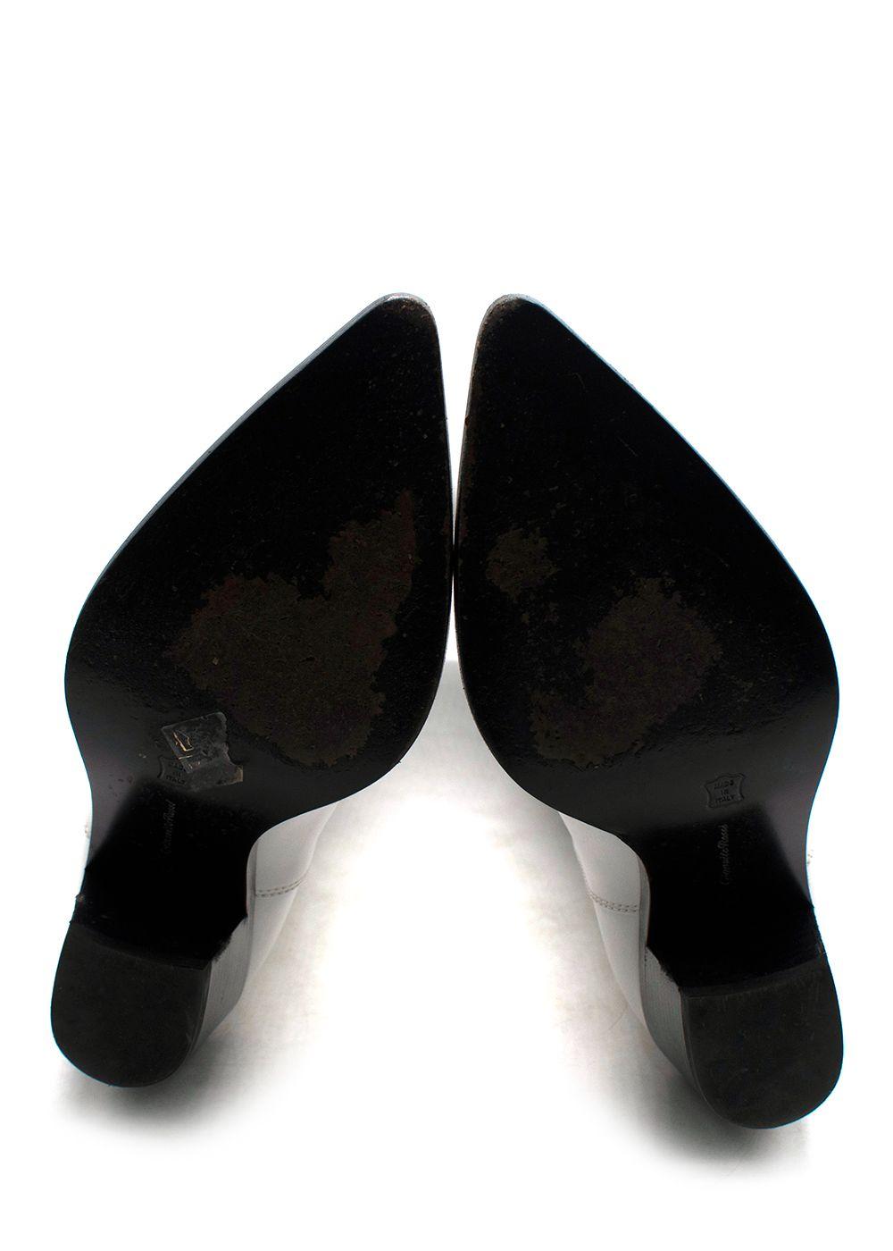 Gianvinto Rossi White Knee High Leather Cow Boy Boots