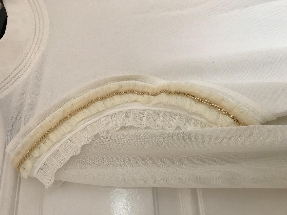 Roberto Cavalli Ruffle Gold Chain Jumper