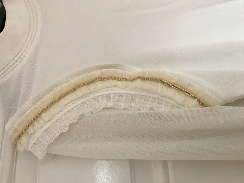 Roberto Cavalli Ruffle Gold Chain Jumper