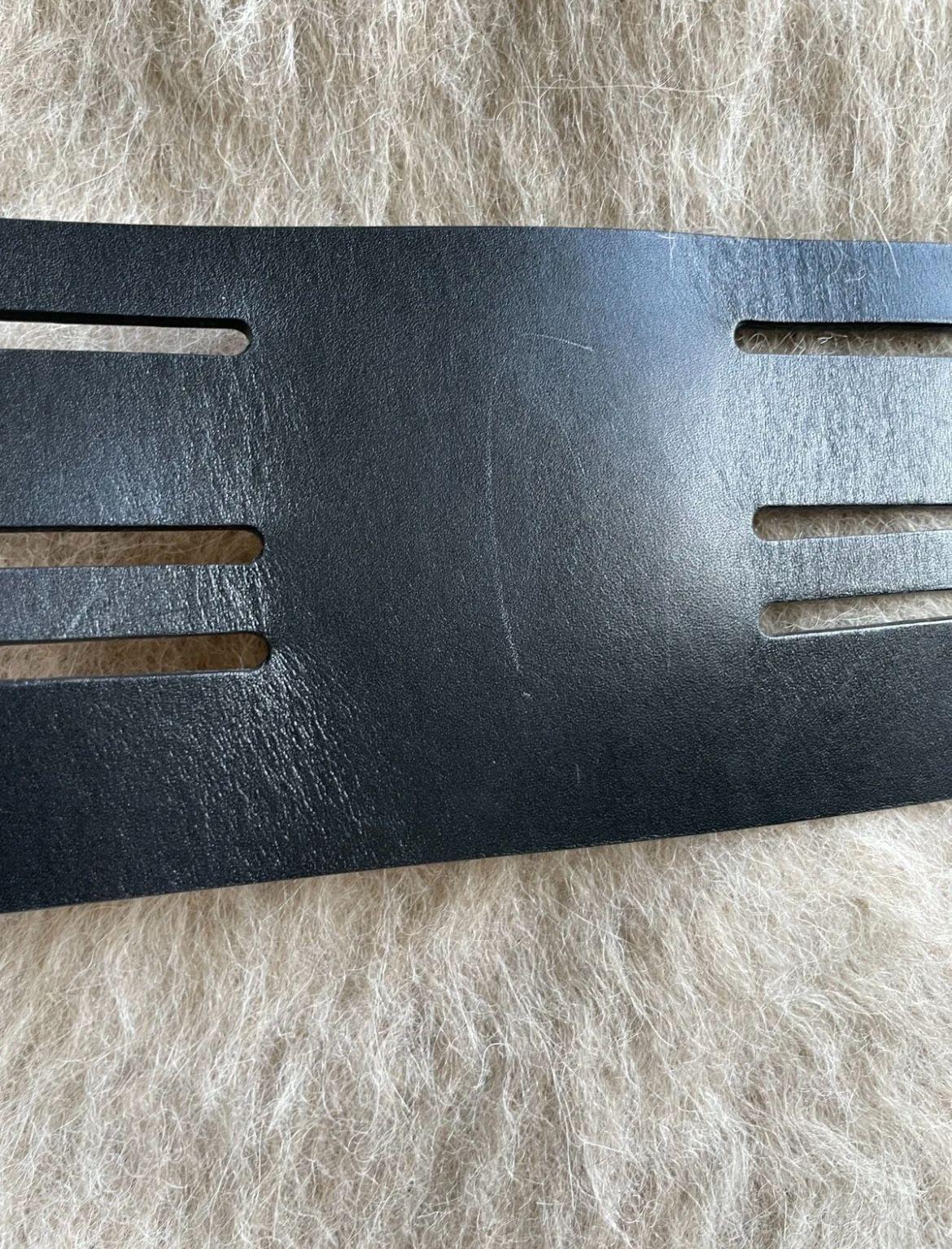 black leather multi-buckle waist belt 70