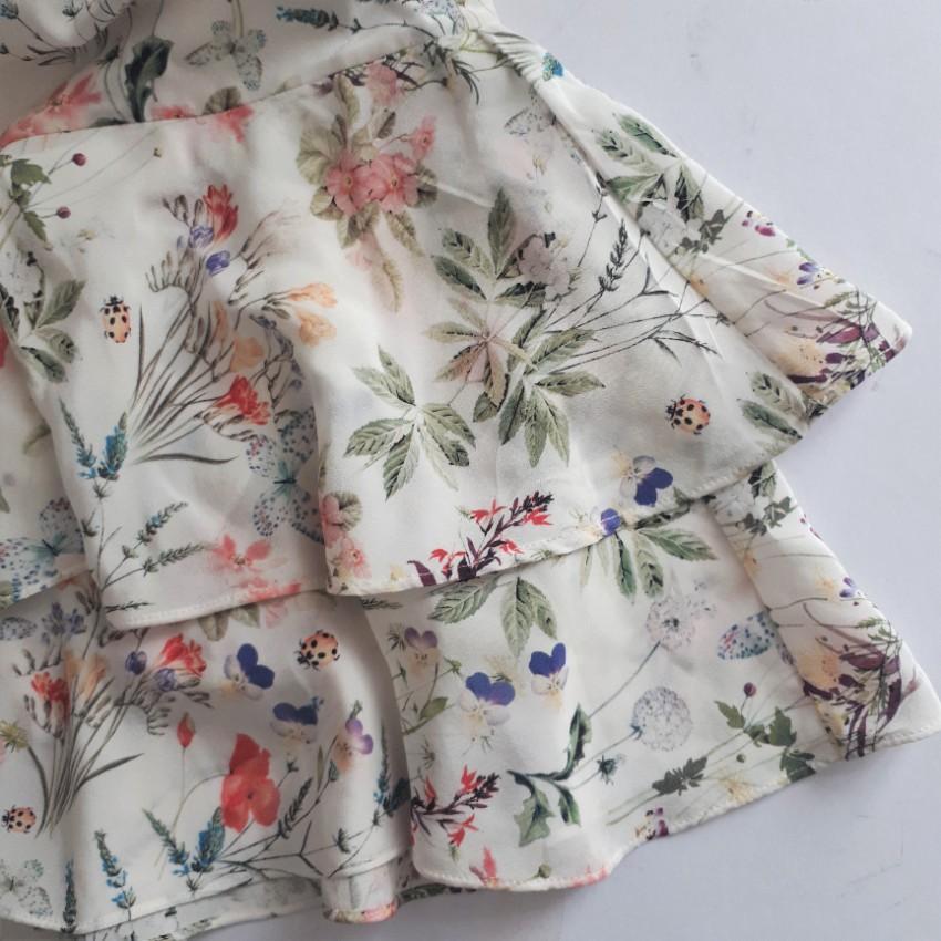 The Kooples Floral Lace Up Silk dress