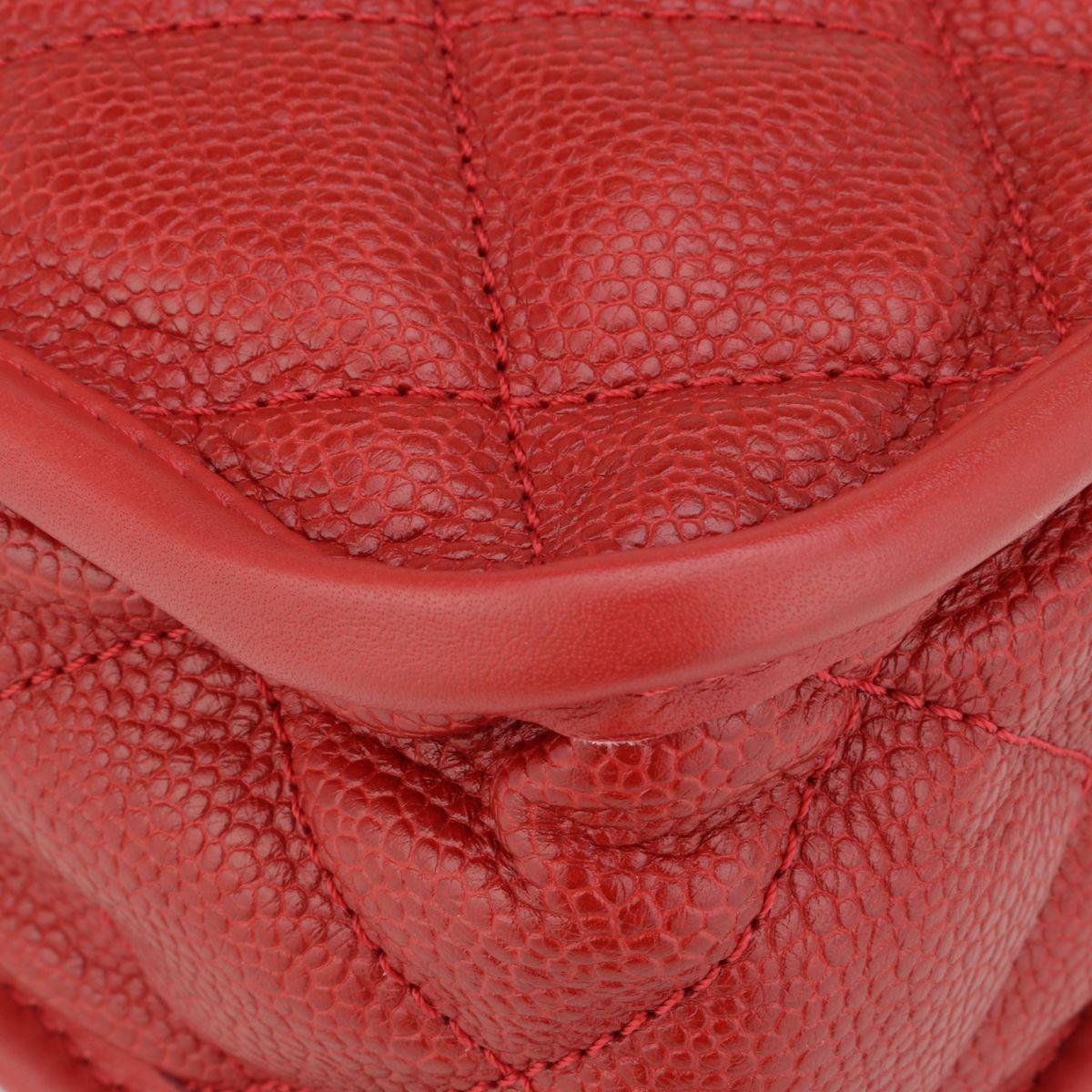 Chanel Red Caviar Leather French Riviera Flap Bag