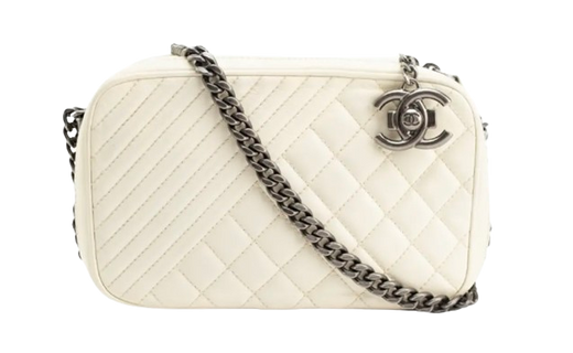 Chanel White Coco Boy Camera Bag