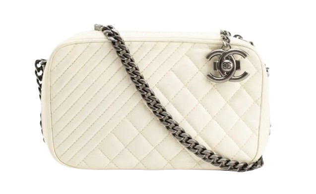 Chanel White Coco Boy Camera Bag