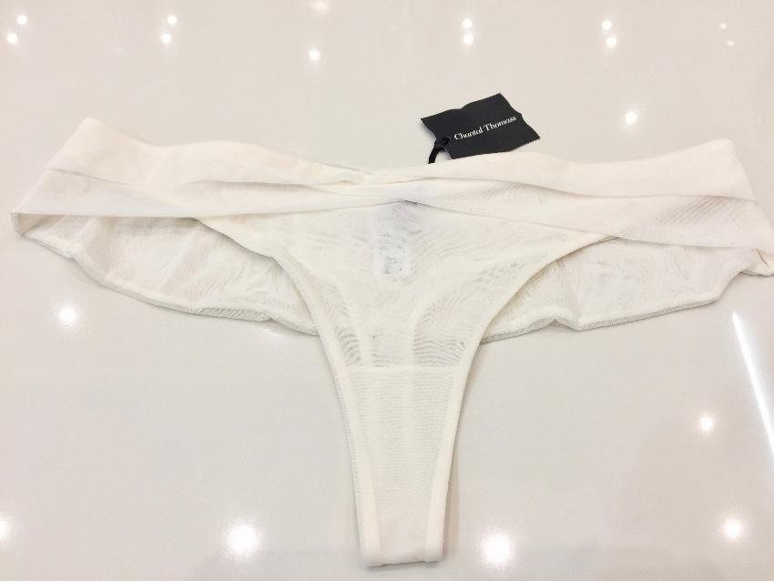 Chantal Thomass Ivory Tulle Fluted Thong