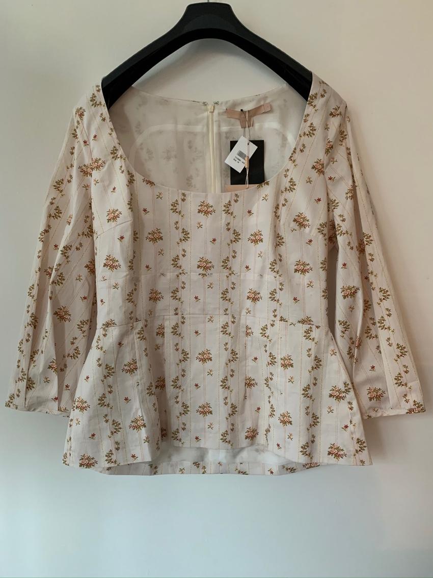 Brock Collection Ivory Floral Print Blouse