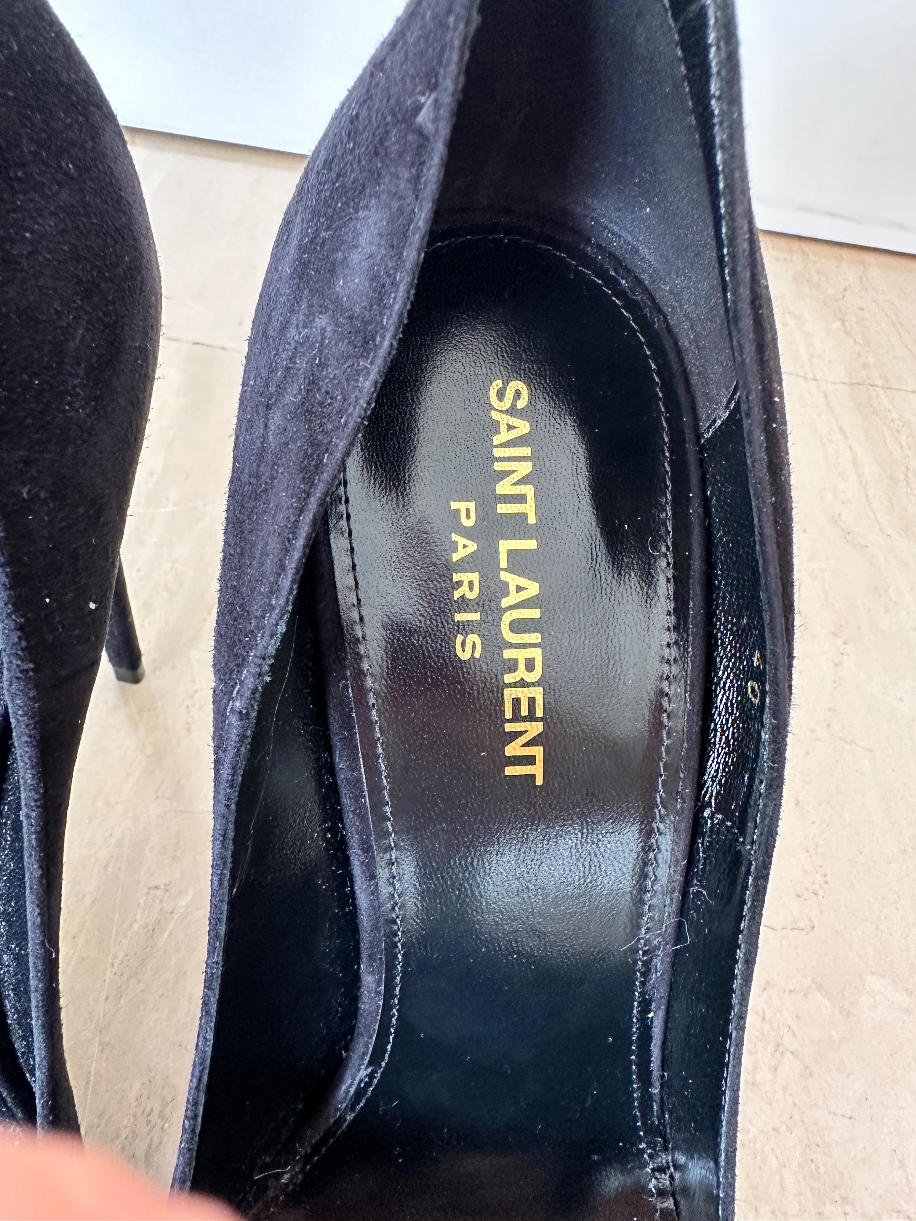 Saint Laurent Black Zoe Suede Stillettos