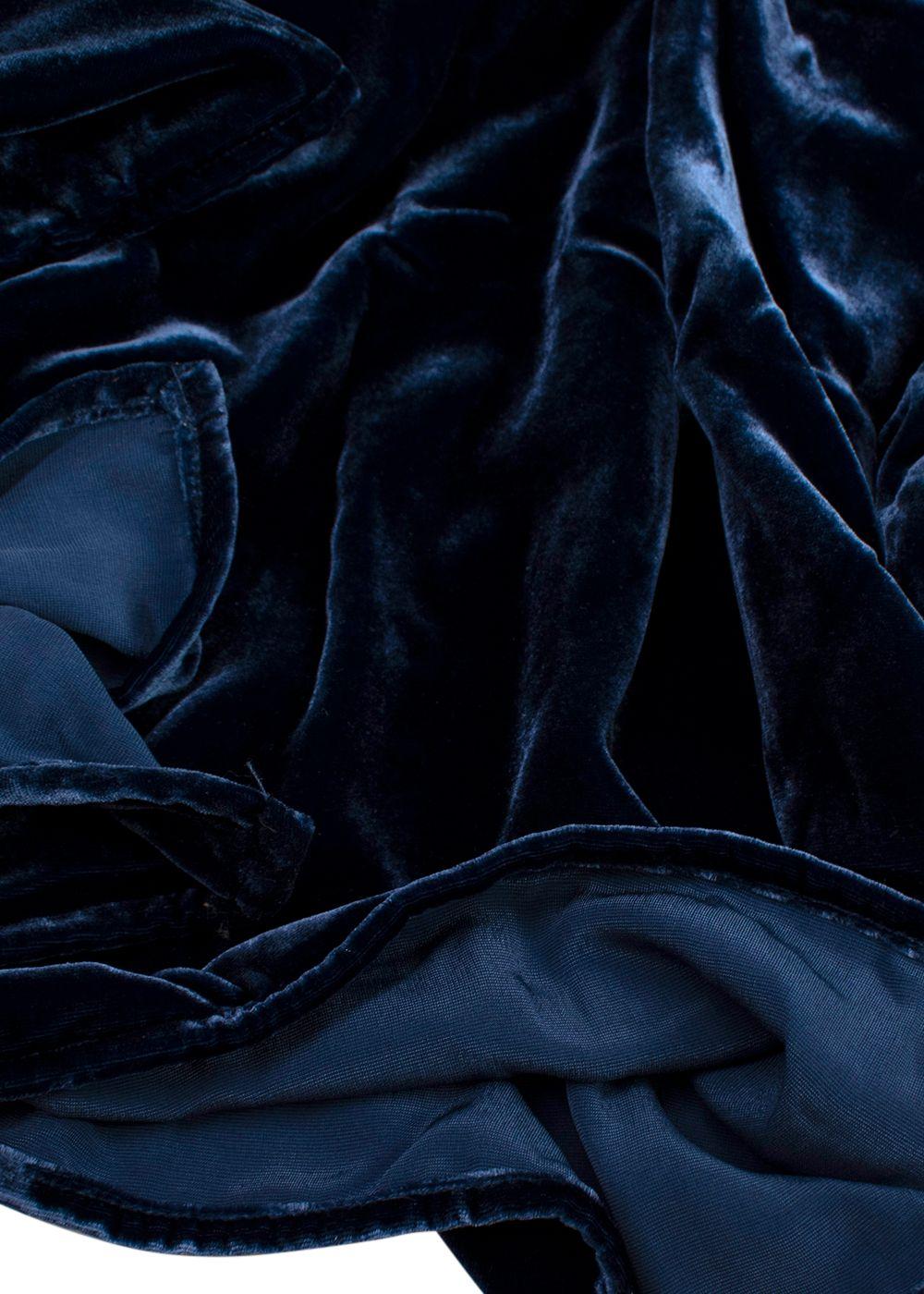 Elegant Embroidery Blue Velvet Kaftan