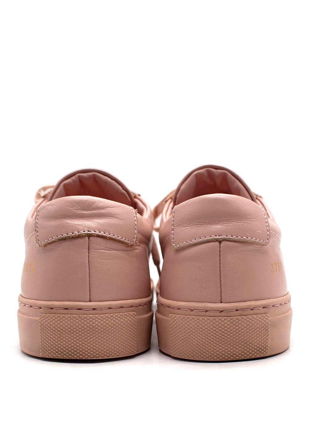 Common Project Pink Leather Low Top Trainers