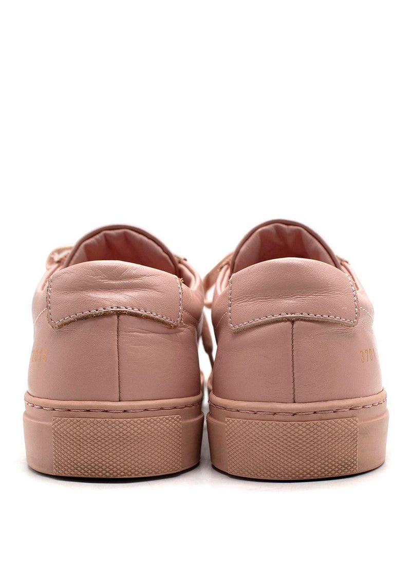 Common Project Pink Leather Low Top Trainers