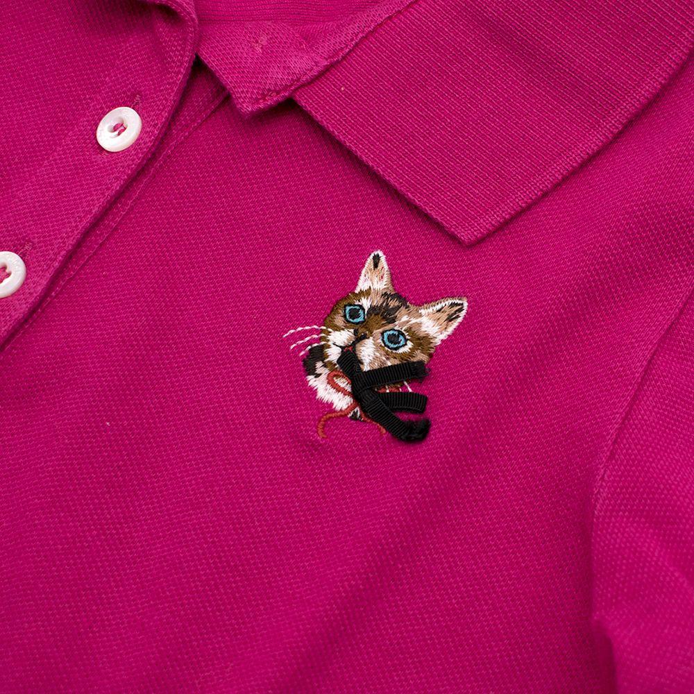 Pink Cotton Long Sleeved Polo