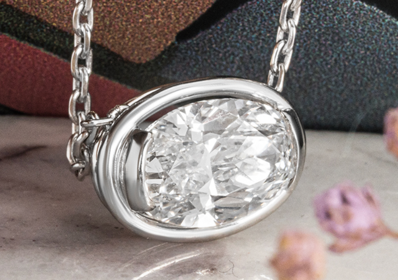 Platinum Oval Cut Diamond Pendant 3.00ct D/VS1