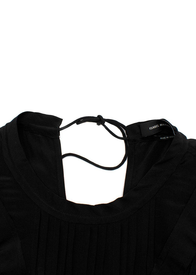 Black Silk Ruffle Mini Dress