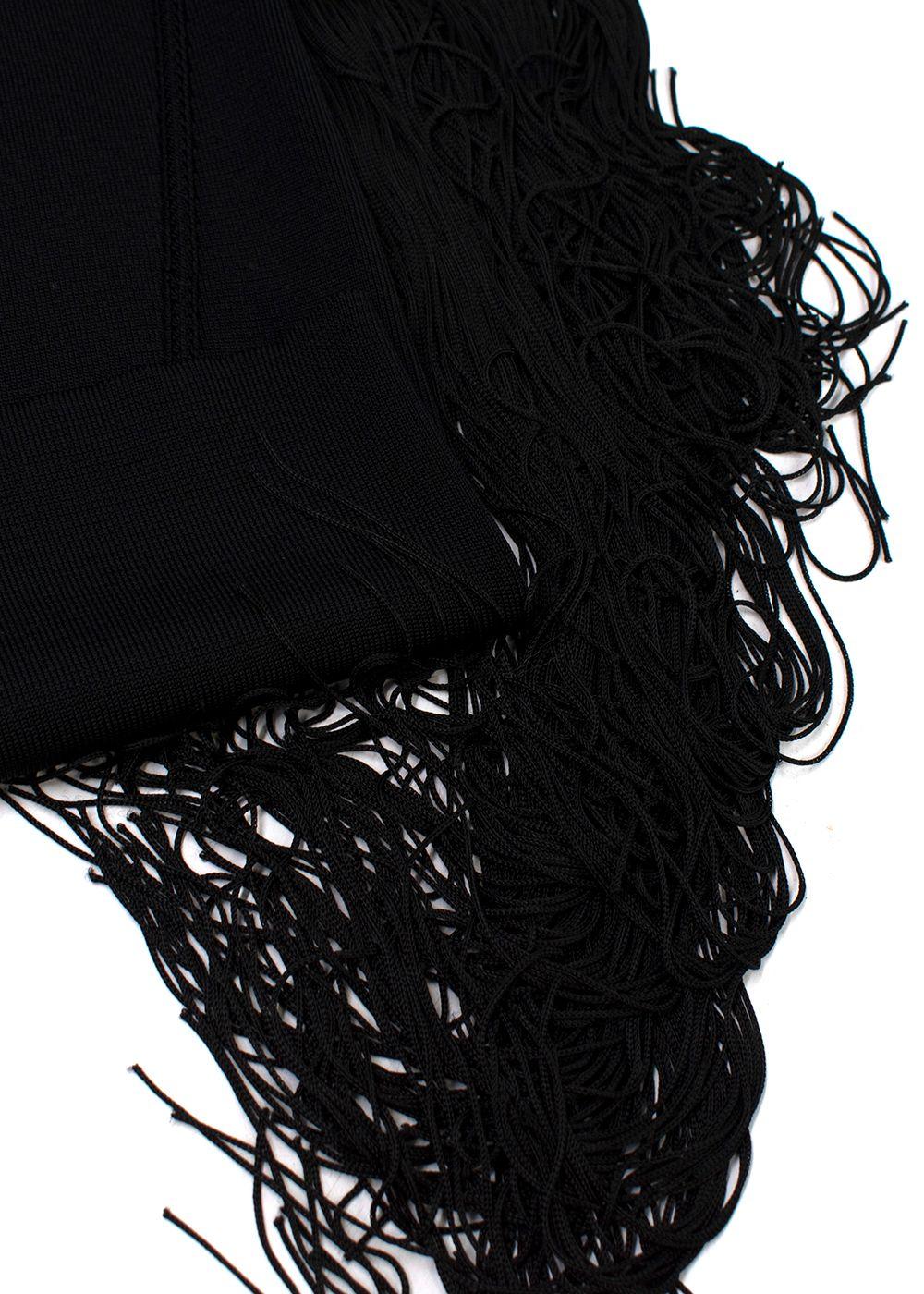 Christopher Kane Black Tassel Sleeved Top