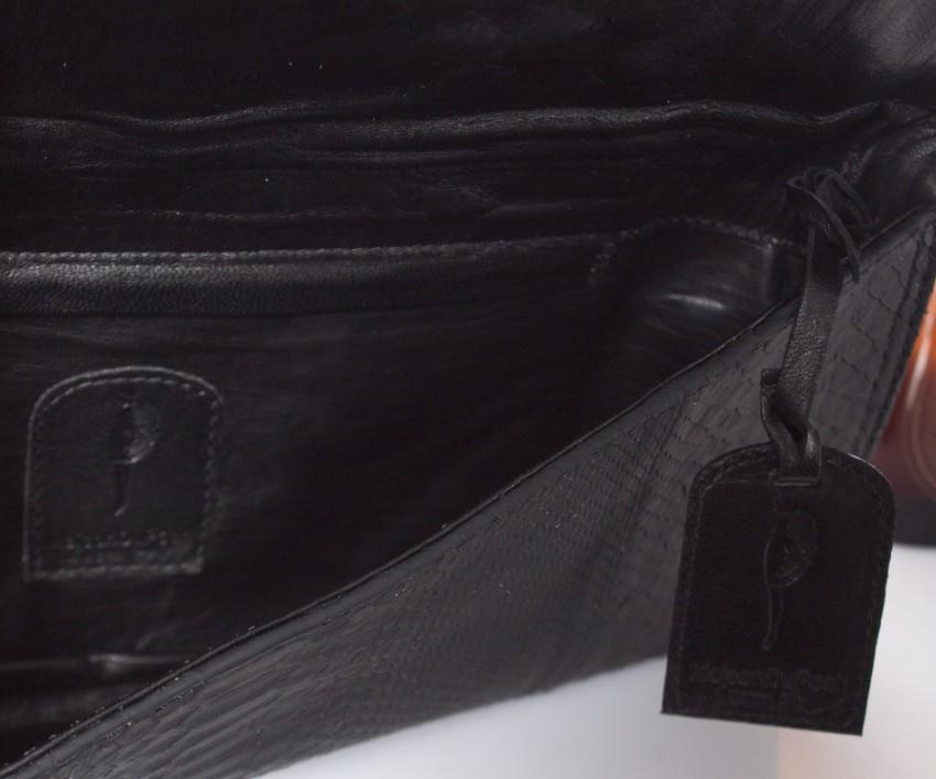Maison Du Posh Rubber Python Knuckle Clutch