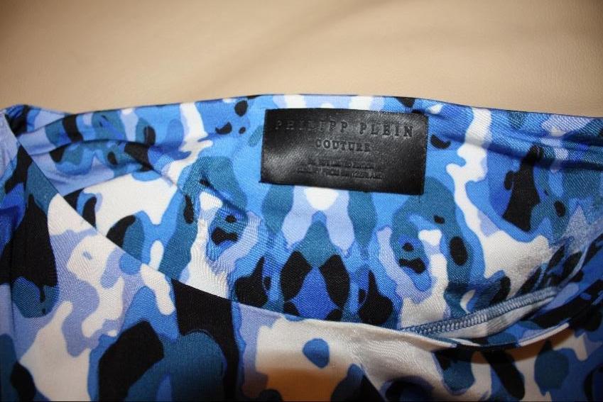 Philipp Plein Blue Animal Print Dress