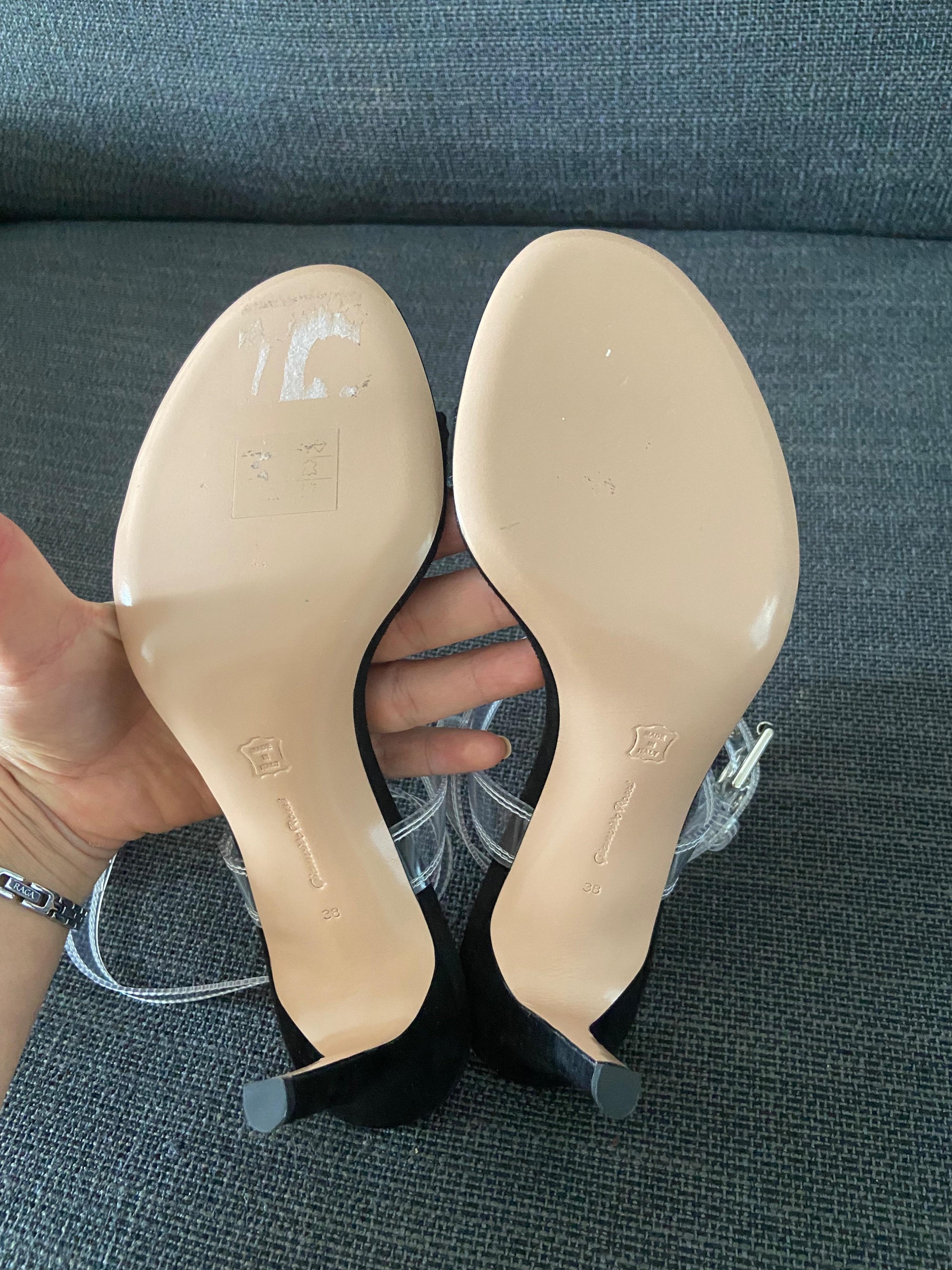 Black Suede Terry 85 Sandals